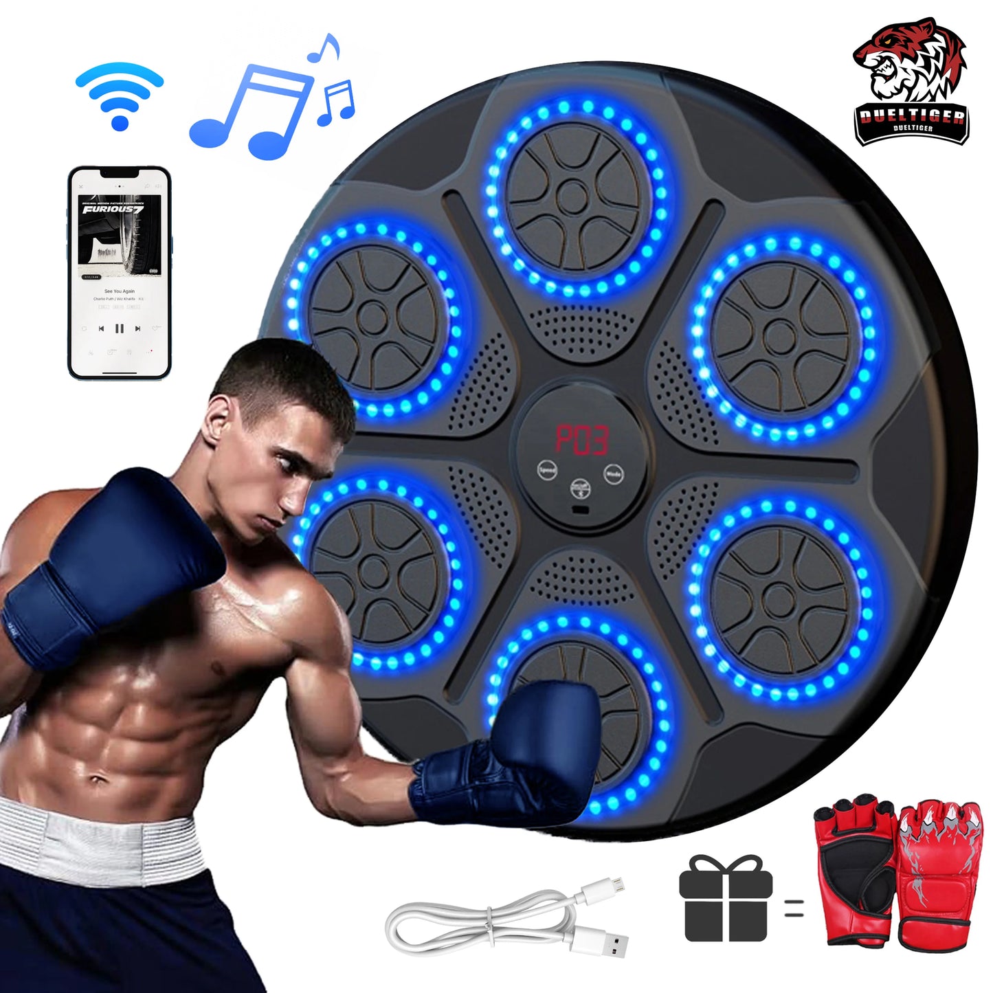 Máquina de boxeo musical inteligente con Bluetooth